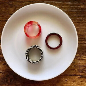 ❤️ NEW 2/$20 or 3/$25 Set of 3 Statement Rings Chain Link Acrylic Size 6/7